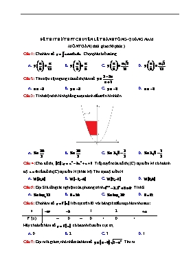 Đề thi thử THPT chuyên Lê Thánh Tông- Quảng Nam môn Toán